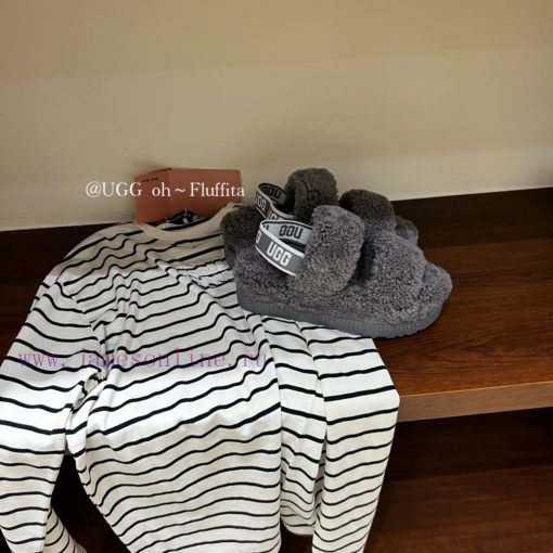 UGG Gucci Plush Slippers 𝐅𝐥𝐮𝐟𝐟𝐢𝐭𝐚 Teddy Series Thick Bottom Elastic Strap Open Toe Velvet Shoes 7d27ch7n
