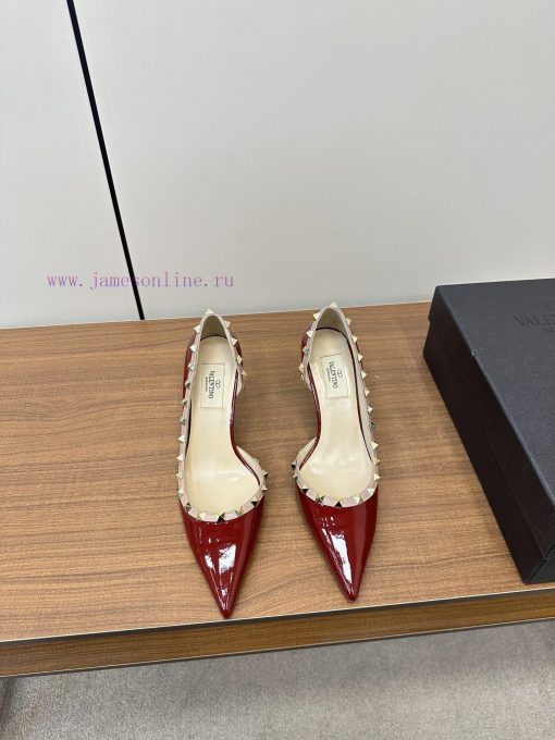 2025 Early Spring Valentino VT New Fashionable Side Hollow Rivet Single ShoeUnparalleled Qualit zpqaxqtn - Image 2