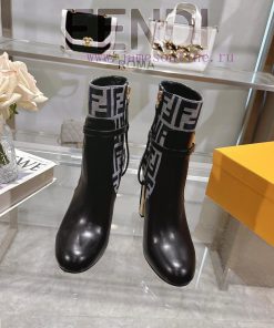 Genuine Leather OutsoleFendi 2025 New Color 𝙁𝙀𝙉𝘿𝙄 | Fendi Delfina Leather High-heeled Short Boo k41zioqb