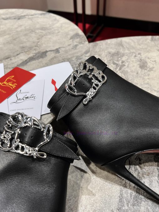 CL Buckle Boots ∙ ꫛꫀ W. ︎It Comes With 100mm Stiletto Heels Made Entirely Of Black Calf Leather uht3atxw - Image 6
