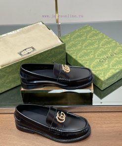 2025 Early Spring New Single Shoe Women's Gold Double G-button Loafers▫️ Original Customized Im lecjq4sl