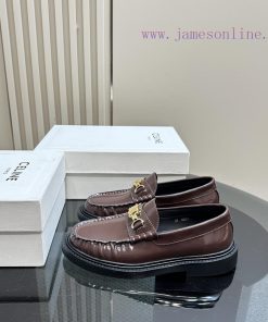 Top Celine Celine 2024 Autumn/Winter New Arc De Triomphe Tassel Retro Thick Soled Le Fu Shoes S 7t59cysf