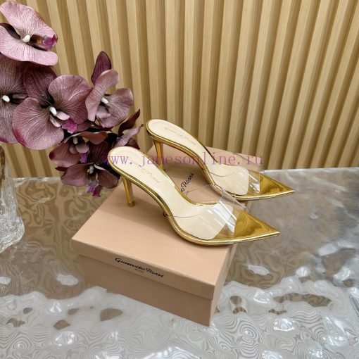 Gianvito Rossi 2024 Classic Pointed PVC Film High Heels Half Drag————————————Its Appearance Is knbpnvk3 - Image 3