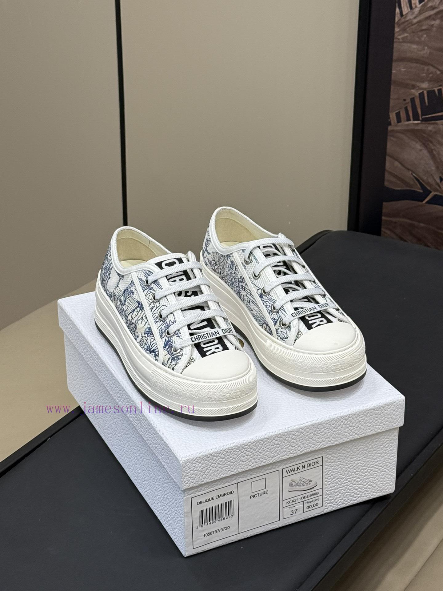 Dior Inserts New ColorsDior 25 Spring/Summer Thick Soled Embroidered SneakersThe Thickened Sole ics903wl - Image 3