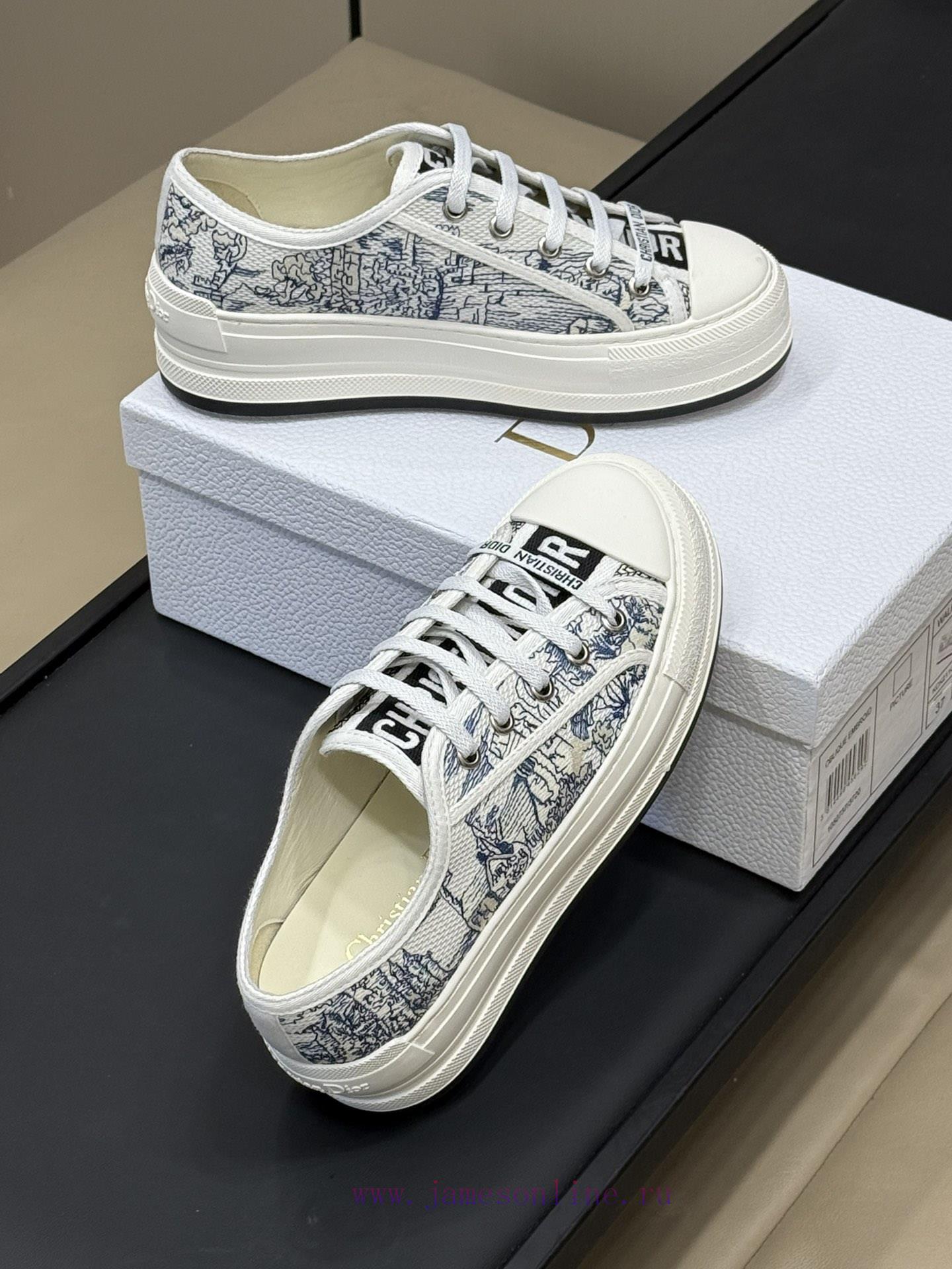 Dior Inserts New ColorsDior 25 Spring/Summer Thick Soled Embroidered SneakersThe Thickened Sole ics903wl - Image 6