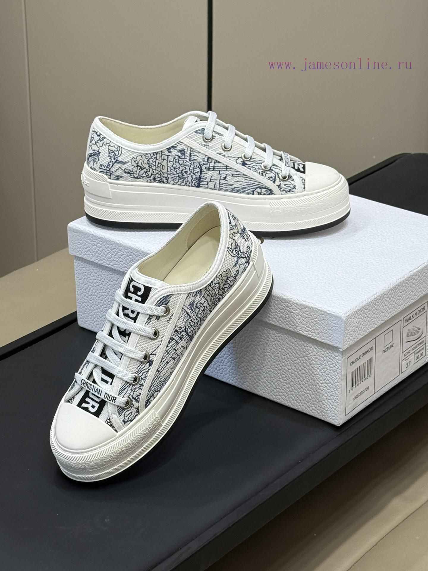 Dior Inserts New ColorsDior 25 Spring/Summer Thick Soled Embroidered SneakersThe Thickened Sole ics903wl - Image 7
