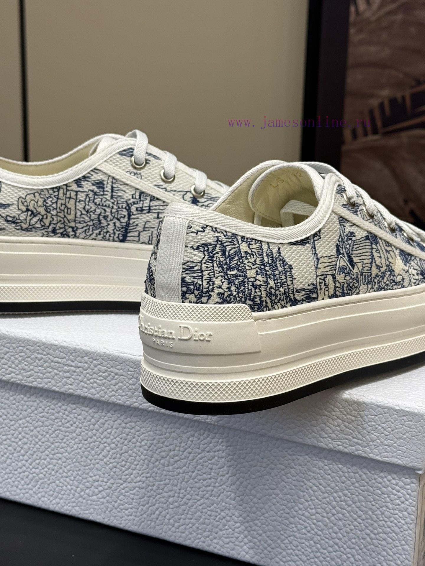 Dior Inserts New ColorsDior 25 Spring/Summer Thick Soled Embroidered SneakersThe Thickened Sole ics903wl - Image 8