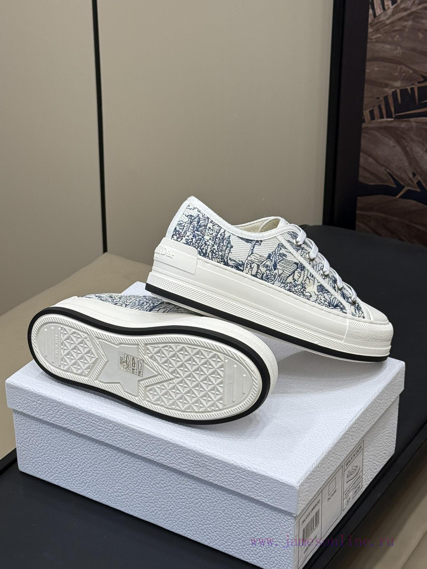 Dior Inserts New ColorsDior 25 Spring/Summer Thick Soled Embroidered SneakersThe Thickened Sole ics903wl - Image 10