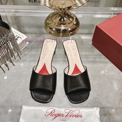 RV Open Toed Metal Square Buckle High-heeled Slippers With Cooldown New RV25 Early Summer New C 5gm38tto