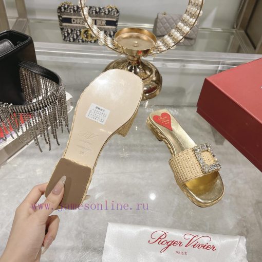 Roger Vivier/25 Summer New Color Grass Woven Slippers High-end Top Of The Line Original 1:1 Rep 0omh0u4q - Image 9