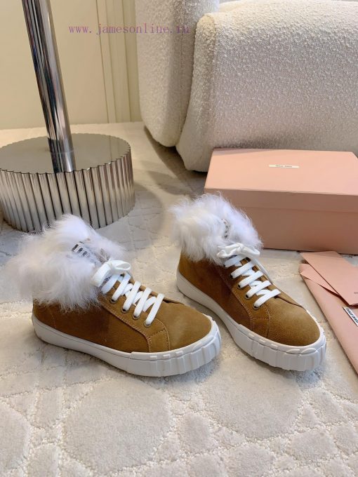 Miu's New Wool Warm Lace Up High Top Casual Shoes Are Super Thick Warm Classic And VersatileSho o9f3eojc - Image 4