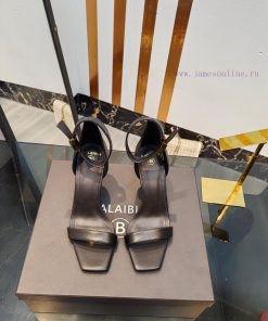 Bal * Bin High-heeled Square Toe Hollow Sandals Made Of Imported Cowhide Look Unbeatable On The 1usqdexq