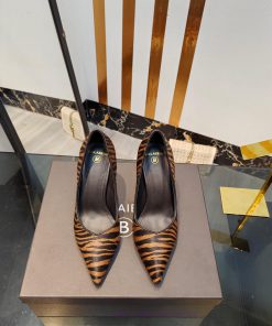 Bal * Bin 2025 New Pointed High-heeled Single Shoes Made Of Imported Zebra Fur With Unbeatable t0xtuj17