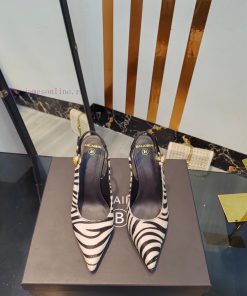 Bal * Bin 2025 New Pointed High-heeled Empty Sandals Made Of Imported Zebra Fur With Unbeatable 24ww4ypb