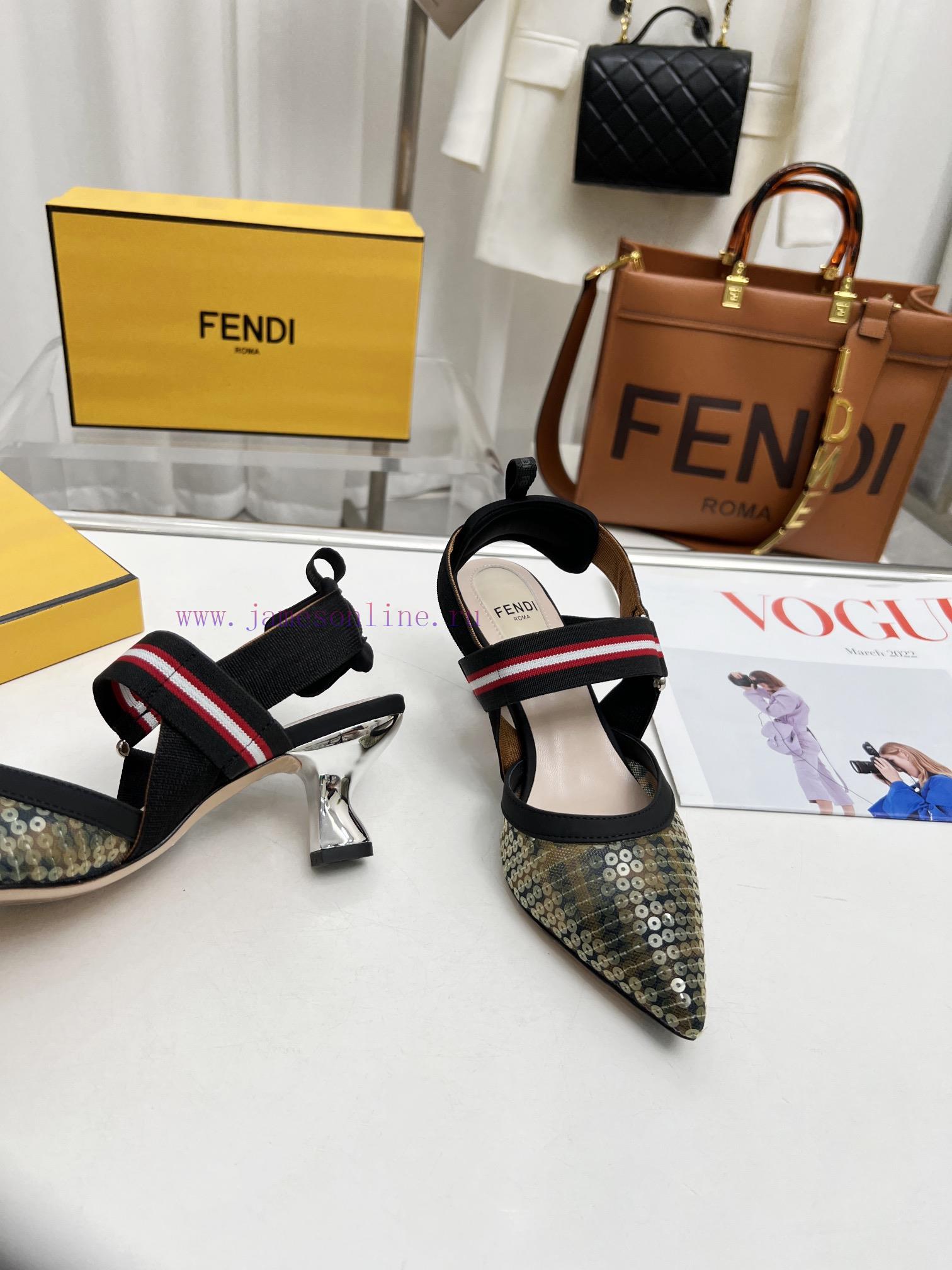 Fendi's New Model Is HereThe Colibr ì Open Heel Shoes Feature A Pointed Design And An Elastic S 42s7m07d - Image 8