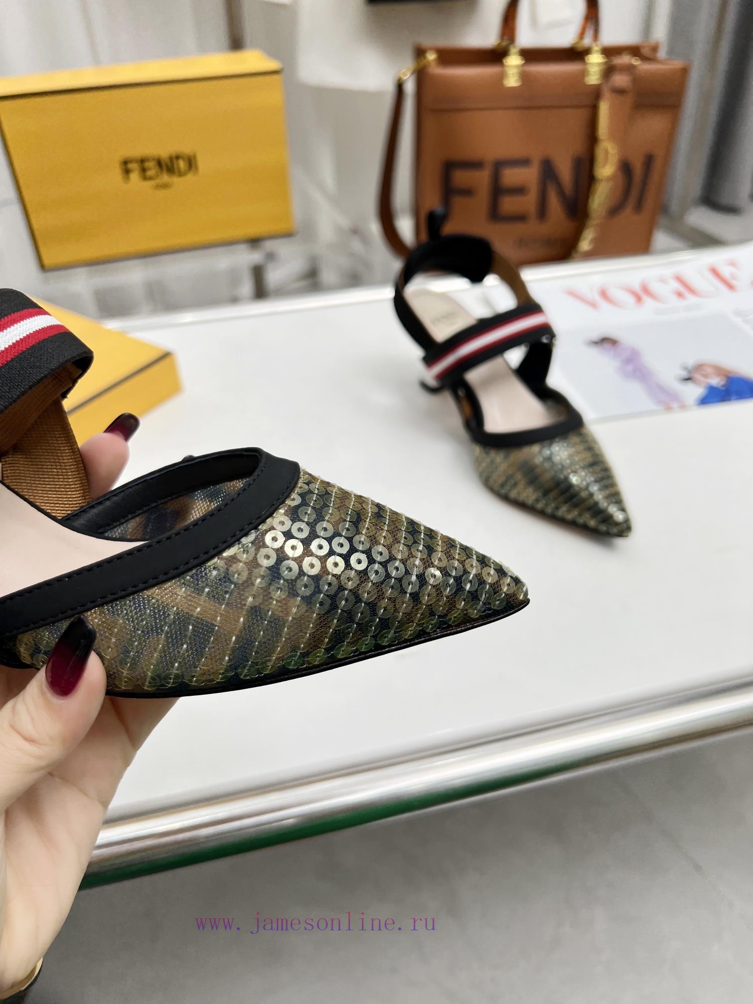 Fendi's New Model Is HereThe Colibr ì Open Heel Shoes Feature A Pointed Design And An Elastic S 42s7m07d - Image 10