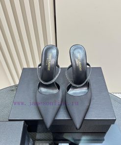 SAIN * LAURENT2025 New Spring/Summer Collection With Square Buckle High Heels Sandals Pointed H ayywzfh3