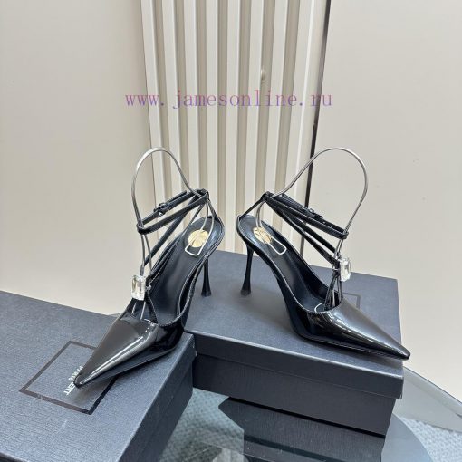 SAIN * LAURENT2025 New Spring/Summer Collection With Square Diamond High Heels Sandals Pointed o9qicag4 - Image 4