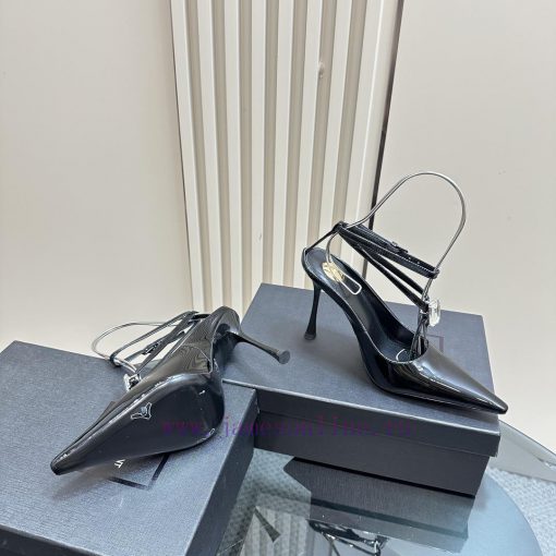 SAIN * LAURENT2025 New Spring/Summer Collection With Square Diamond High Heels Sandals Pointed o9qicag4 - Image 5