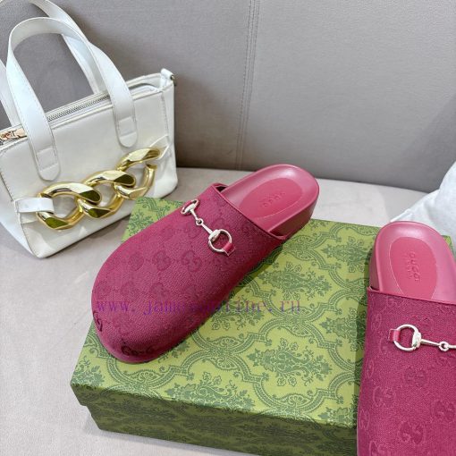 P GG Gucci Jacquard Fabric New Men's And Women's Same Style Horseclip SlippersThis Style Featur u91lm1nv - Image 5