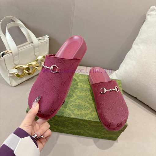 P GG Gucci Jacquard Fabric New Men's And Women's Same Style Horseclip SlippersThis Style Featur u91lm1nv - Image 7