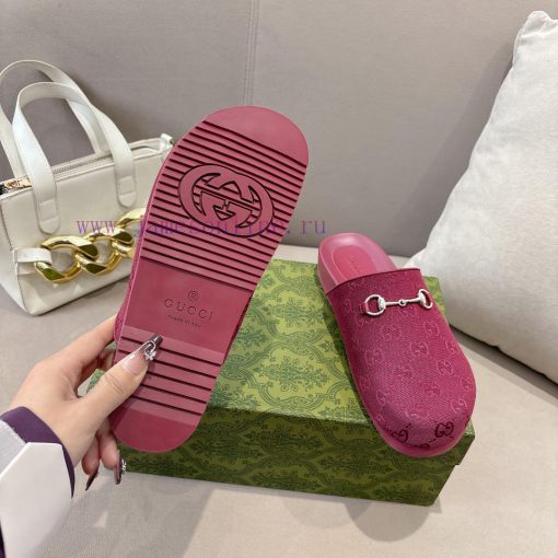 P GG Gucci Jacquard Fabric New Men's And Women's Same Style Horseclip SlippersThis Style Featur u91lm1nv - Image 10