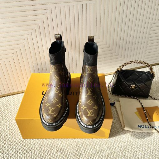 Louis Vuttio * SS24 Autumn/Winter New L ️ Donkey Chelsea Short BootsSmoke Pipe Dark Flower Elas uwzkzs1y - Image 9