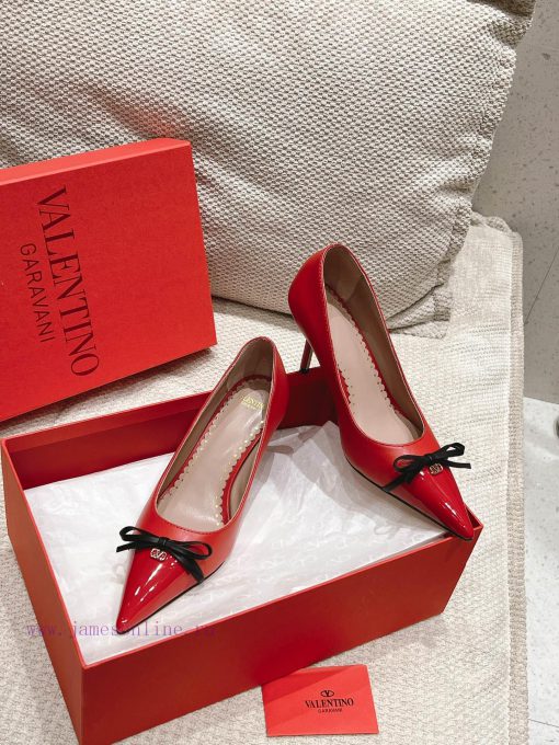 2025 Early Spring New Valentino Spring/Summer New Product Double Leather Splicing Single ShoeTh e84f9dt0 - Image 6