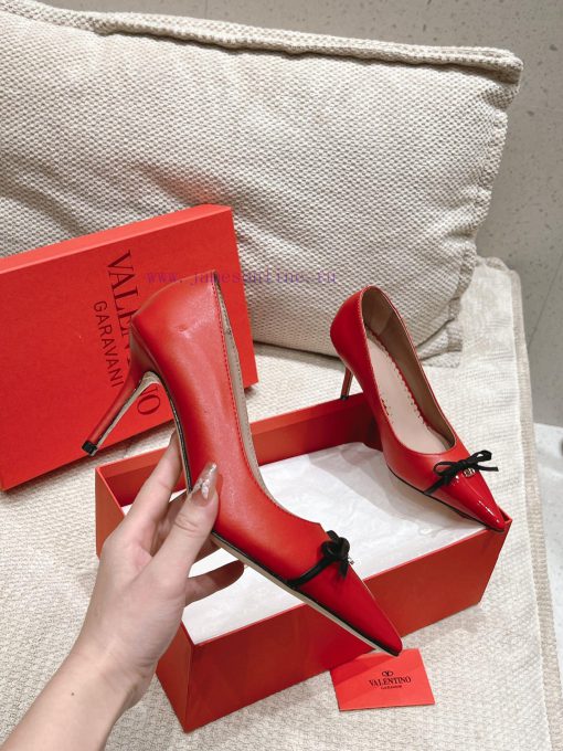 2025 Early Spring New Valentino Spring/Summer New Product Double Leather Splicing Single ShoeTh e84f9dt0 - Image 7