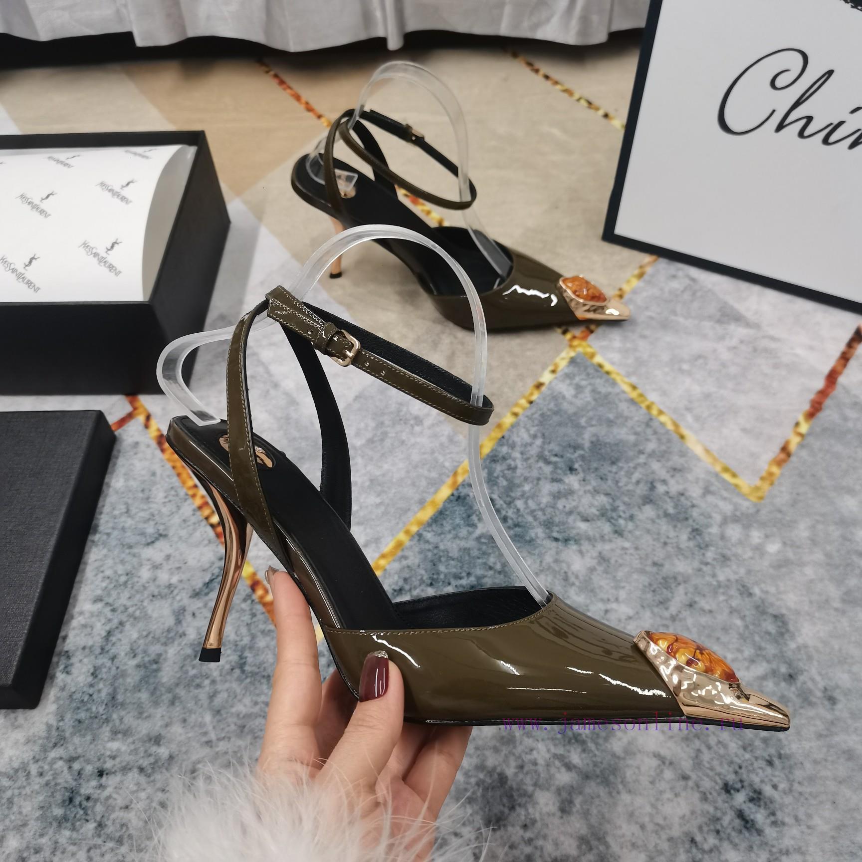 New Release - YSL Top Level2025 New Shoe Headset With Diamond Decorative Wine Glass And Sandals dl35zufz - Image 9