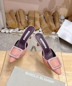 🤍 MANOLO BLAHNlK 2025 Autumn New Mb Fashion Little Women's High Heel Slippers Don't Have The Me tajr548i