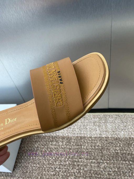 Dior 2025 Spring/Summer New DWAY Flat Bottom One Word Drag Color Blocked Women's Shoes CD Lette 7zvl6jwm - Image 8