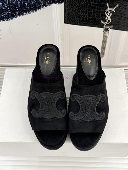 CELINL/Celine 25WF Spring/Summer New ProductsThick Soled Slippers With Thick Heels For The Arc go55xd3l - Image 5