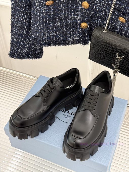 Top VersionPrada Classic Gear ️ Thick Soled Sponge Cake LoafersThe New Thick Soled Loafers Have 5du7aksj - Image 3