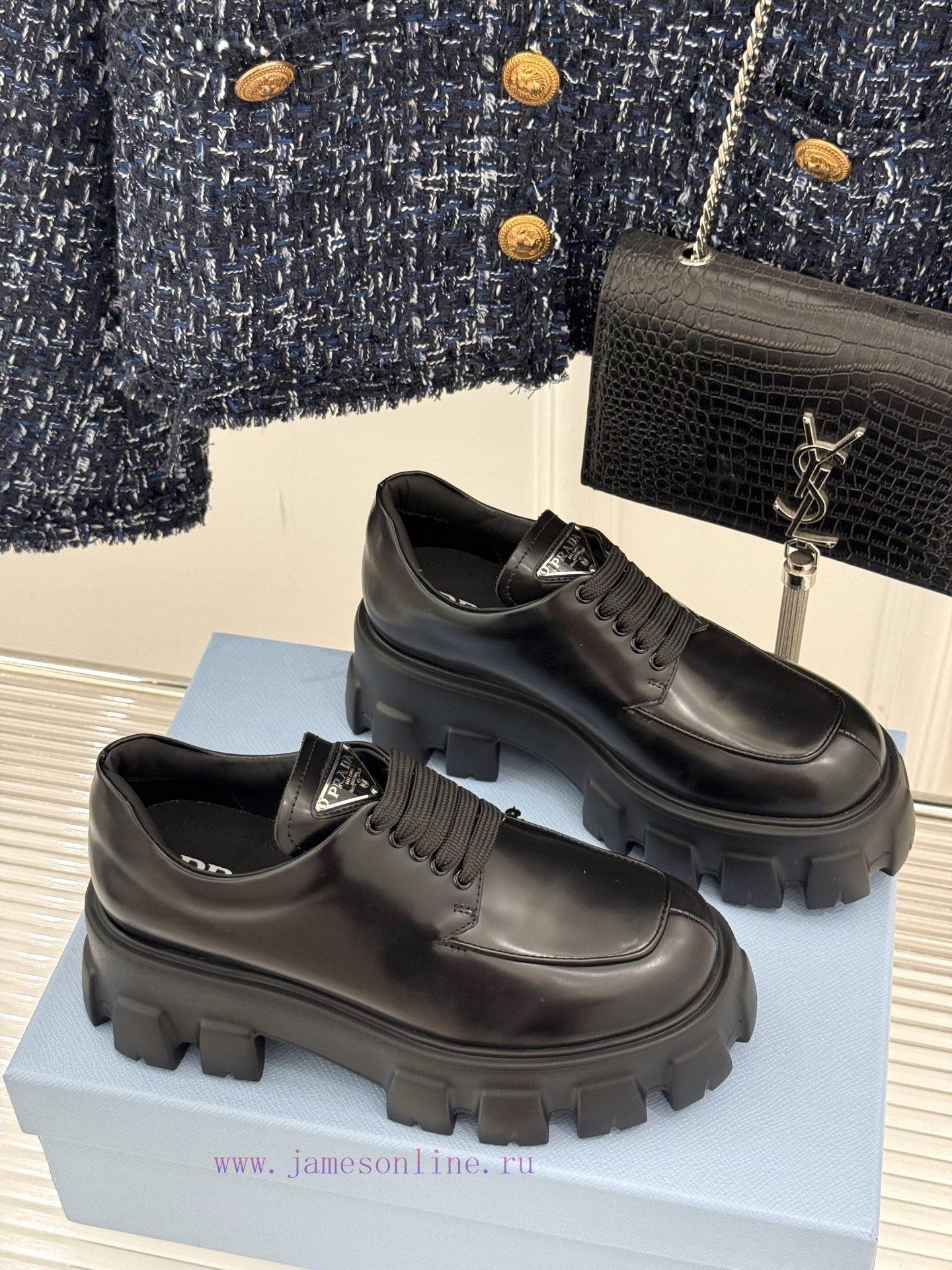 Top VersionPrada/Prada Classic Triangle Logo Thick Soled Sponge LoafersThe New Thick Soled Loaf bk4vkctw - Image 4
