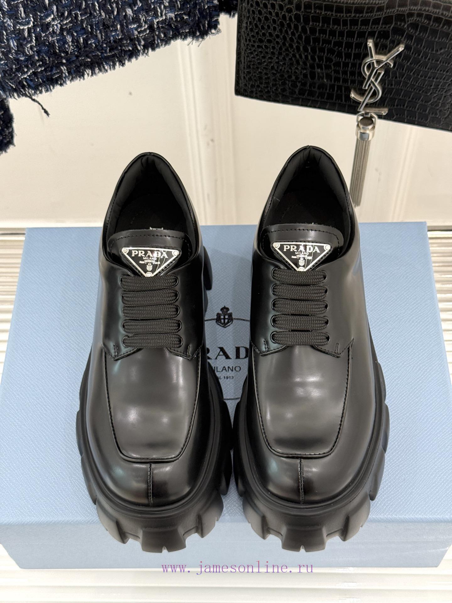 Top VersionPrada/Prada Classic Triangle Logo Thick Soled Sponge LoafersThe New Thick Soled Loaf bk4vkctw - Image 5