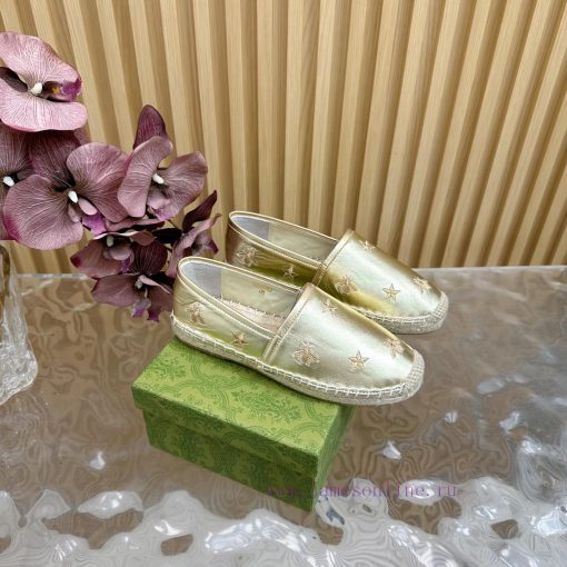 2025 Early Spring New Gucci Fisherman Single Shoes With Little Bee Embroidery Embellishment Add rfw5dpjk - Image 2