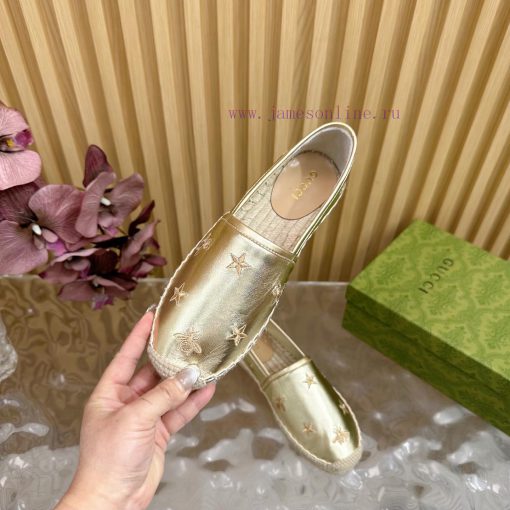 2025 Early Spring New Gucci Fisherman Single Shoes With Little Bee Embroidery Embellishment Add rfw5dpjk - Image 10