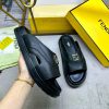 FENDI's Latest Wide Padded Slippers With Black Cowhide Fabric Embellished With F-metal Accessor ys1boh3g