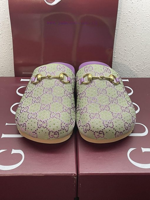 2025 Welfare New Product Thick Bottom GuCci Horseneck Buckle G G Crystal Color Diamond Boken Sl 0st4lyiw - Image 6