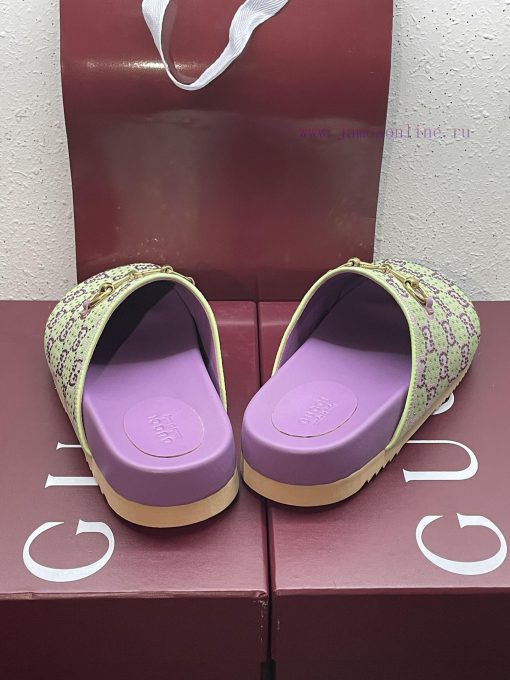 2025 Welfare New Product Thick Bottom GuCci Horseneck Buckle G G Crystal Color Diamond Boken Sl 0st4lyiw - Image 9
