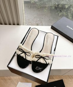 Top Quality Chanel 25s Chanel New Backpack Buckle Bow Mary Jane Single Shoe Mueller Shoes Mary sa3tiao0