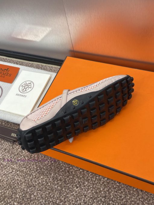 Hermes 2025 Spring/Summer New Kikhu Belt Buckle Color Blocked Flat Flat Ballet Dancer Single Sh klrkvj9z - Image 10