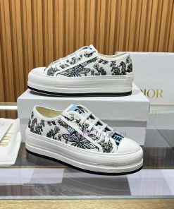 Dior 2025Walk'n Series Gold Embroidered Thick Soled Canvas Shoes Casual Sports ShoesThe Walk'n' fj7dk6ez