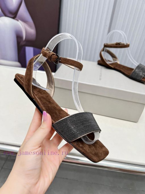 Brunello Cucinelli B C Sandals Are Now Available In New StylesImported Cashmere Fabric With Imp 7yji32up