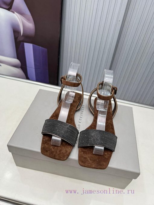 Brunello Cucinelli B C Sandals Are Now Available In New StylesImported Cashmere Fabric With Imp 7yji32up - Image 9