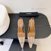 SAINT LAUREN 25/Spring/Summer Hot Square Buckle Transparent High Heels 🪽 New Square Buckle Deco ywsiaark