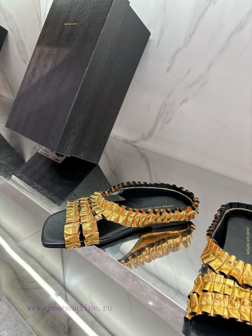 Dries Van Note * 2025 Spring/Summer New Metallic Fold Fairy 🧚 ️ Shoes Full Of Luxury. This Desi c2yrcn9d - Image 5