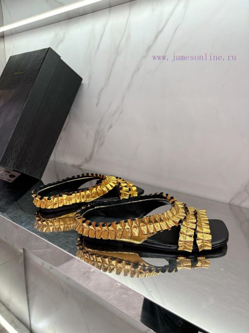 Dries Van Note * 2025 Spring/Summer New Metallic Fold Fairy 🧚 ️ Shoes Full Of Luxury. This Desi c2yrcn9d - Image 6