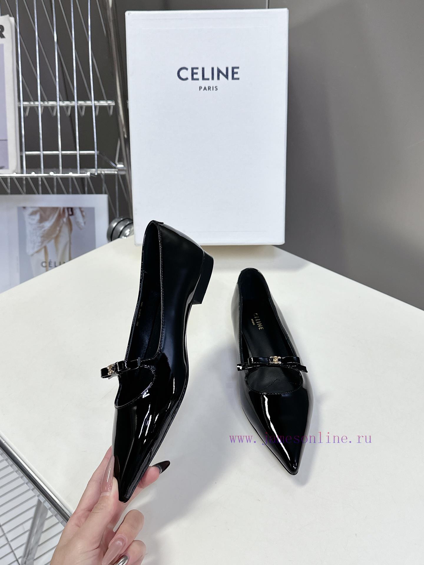 Celine Spring/Summer Triumphal Arch Fashion Bow Single Shoes With Soft And Exposed Foot DesignT 1ve5ukqn - Image 5